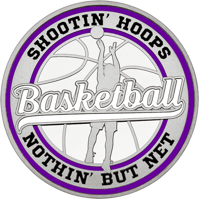White "Basketball" with Purple Outer Circular Borders